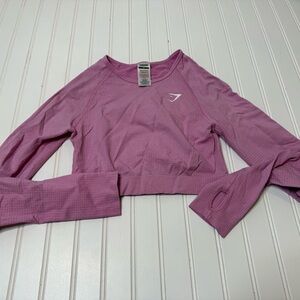 Gymshark Vital Seamless Crop Top Womens Medium Long Sleeve Athletic Workout 1838